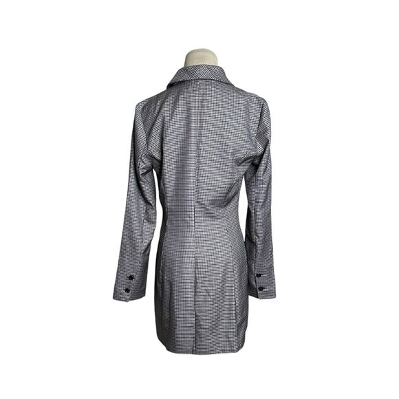 Honey Punch black red checkered doble breast coat size small - Picture 12 of 15